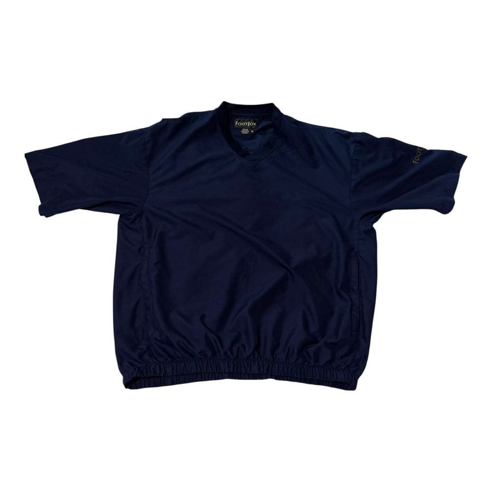 FootJoy Men's M Navy Short Sleeve Golf Windshirt V-Neck Pullover Jacket